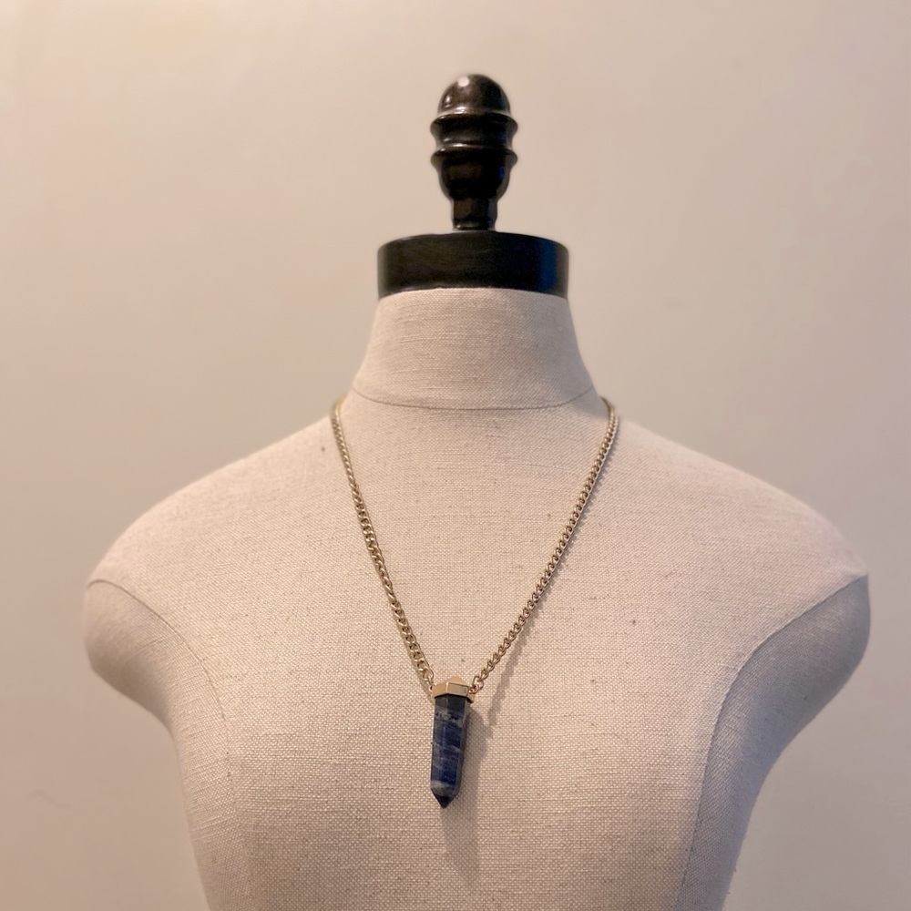 Blue Semi Precious Stone Pendant Necklace